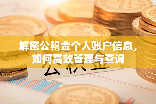 古镇解密公积金个人账户信息，如何高效管理与查询