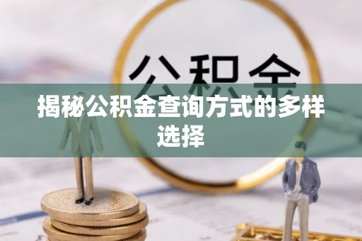 古镇揭秘公积金查询方式的多样选择
